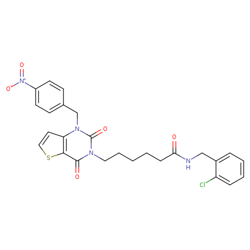 N-[(2-chlorophenyl)methyl]-6-{1-[(4-nitrophenyl)methyl]-2,4-dioxo-1H,2H,3H,4H-thieno[3,2-d]pyrimidin-3-yl}hexanamide