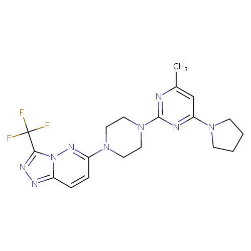 4-methyl-6-(pyrrolidin-1-yl)-2-{4-[3-(trifluoromethyl)-[1,2,4]triazolo[4,3-b]pyridazin-6-yl]piperazin-1-yl}pyrimidine