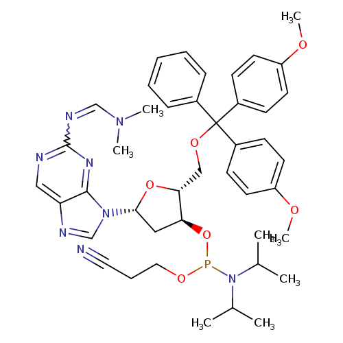 Methanimidamide, N'-[9-[5-O-[bis(4-methoxyphenyl)phenylmethyl]-3-O-[[bis(1-methylethyl)amino](2-cyanoethoxy)phosphino]-2-deoxy-β-D-erythro-pentofuranosyl]-9H-purin-2-yl]-N,N-dimethyl-