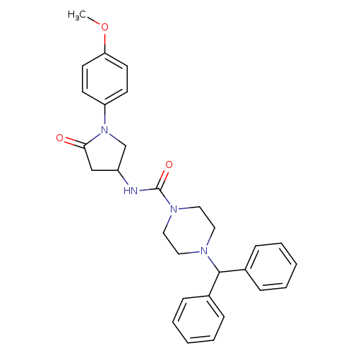 4-(diphenylmethyl)-N-[1-(4-methoxyphenyl)-5-oxopyrrolidin-3-yl]piperazine-1-carboxamide