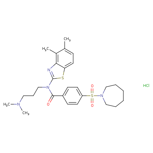 4-(azepane-1-sulfonyl)-N-(4,5-dimethyl-1,3-benzothiazol-2-yl)-N-[3-(dimethylamino)propyl]benzamide hydrochloride