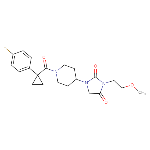 1-{1-[1-(4-fluorophenyl)cyclopropanecarbonyl]piperidin-4-yl}-3-(2-methoxyethyl)imidazolidine-2,4-dione