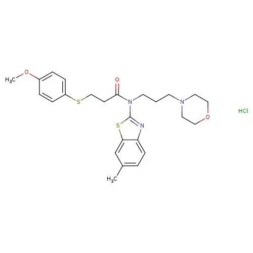 3-[(4-methoxyphenyl)sulfanyl]-N-(6-methyl-1,3-benzothiazol-2-yl)-N-[3-(morpholin-4-yl)propyl]propanamide hydrochloride