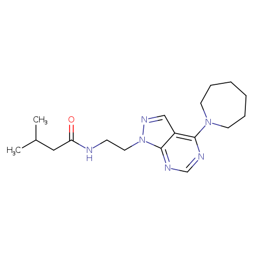 N-{2-[4-(azepan-1-yl)-1H-pyrazolo[3,4-d]pyrimidin-1-yl]ethyl}-3-methylbutanamide