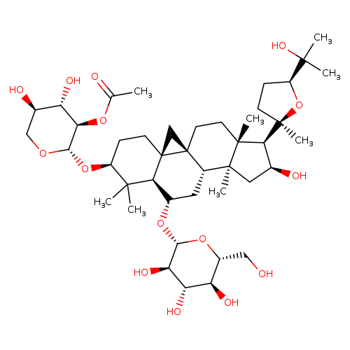 β-​D-​Glucopyranoside, (3β,​6α,​16β,​20R,​24S)​-​3-​[(2-​O-​acetyl-​β-​D-​xylopyranosyl)​oxy]​-​20,​24-​epoxy-​16,​25-​dihydroxy-​9,​19-​cyclolanostan-​6-​yl
