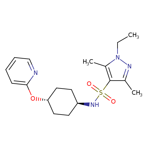 1-ethyl-3,5-dimethyl-N-[(1r,4r)-4-(pyridin-2-yloxy)cyclohexyl]-1H-pyrazole-4-sulfonamide