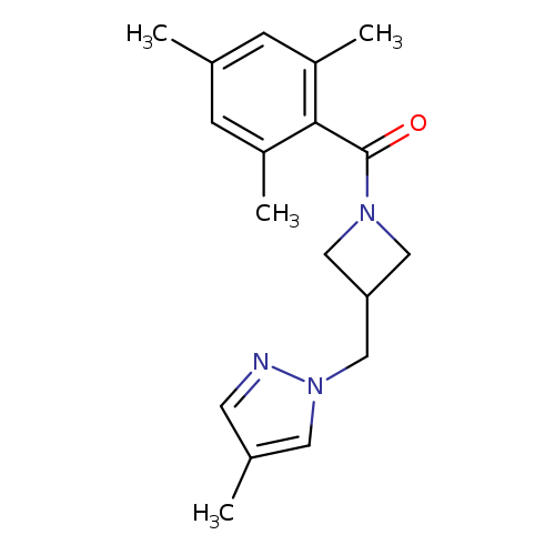 4-methyl-1-{[1-(2,4,6-trimethylbenzoyl)azetidin-3-yl]methyl}-1H-pyrazole