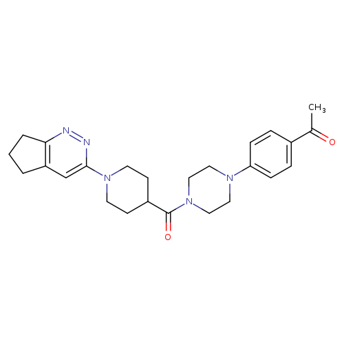 1-{4-[4-(1-{5H,6H,7H-cyclopenta[c]pyridazin-3-yl}piperidine-4-carbonyl)piperazin-1-yl]phenyl}ethan-1-one