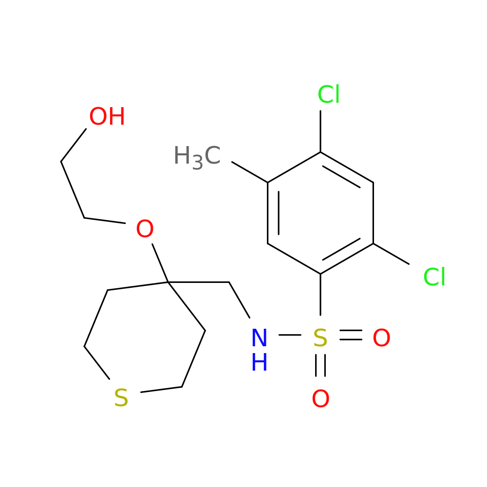 2,4-dichloro-N-{[4-(2-hydroxyethoxy)thian-4-yl]methyl}-5-methylbenzene-1-sulfonamide