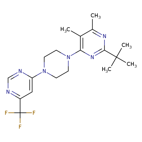 2-tert-butyl-4,5-dimethyl-6-{4-[6-(trifluoromethyl)pyrimidin-4-yl]piperazin-1-yl}pyrimidine