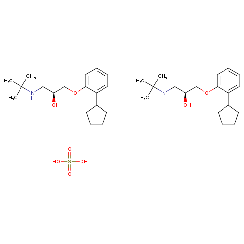 (2S)-1-(2-cyclopentylphenoxy)-3-[(1,1-dimethylethyl)amino]-2-propanol, hemisulfate