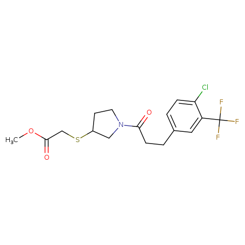 methyl 2-[(1-{3-[4-chloro-3-(trifluoromethyl)phenyl]propanoyl}pyrrolidin-3-yl)sulfanyl]acetate