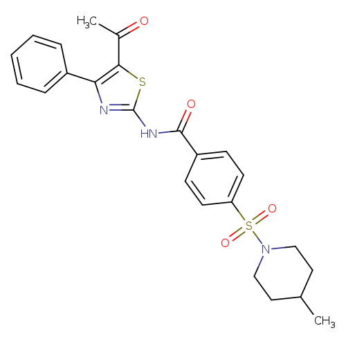N-(5-acetyl-4-phenyl-1,3-thiazol-2-yl)-4-[(4-methylpiperidin-1-yl)sulfonyl]benzamide