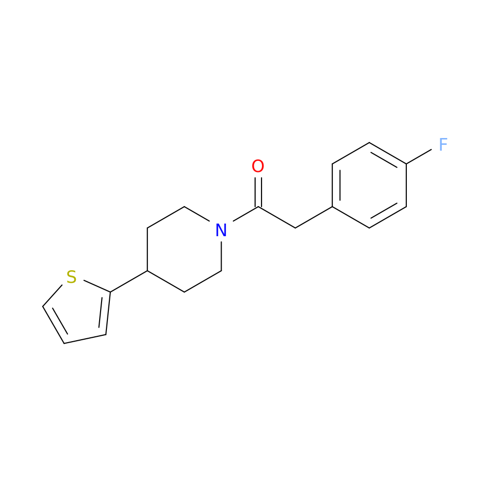 2-(4-fluorophenyl)-1-[4-(thiophen-2-yl)piperidin-1-yl]ethan-1-one
