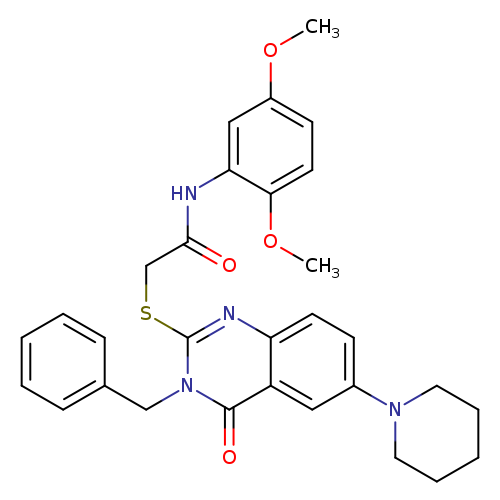 2-{[3-benzyl-4-oxo-6-(piperidin-1-yl)-3,4-dihydroquinazolin-2-yl]sulfanyl}-N-(2,5-dimethoxyphenyl)acetamide