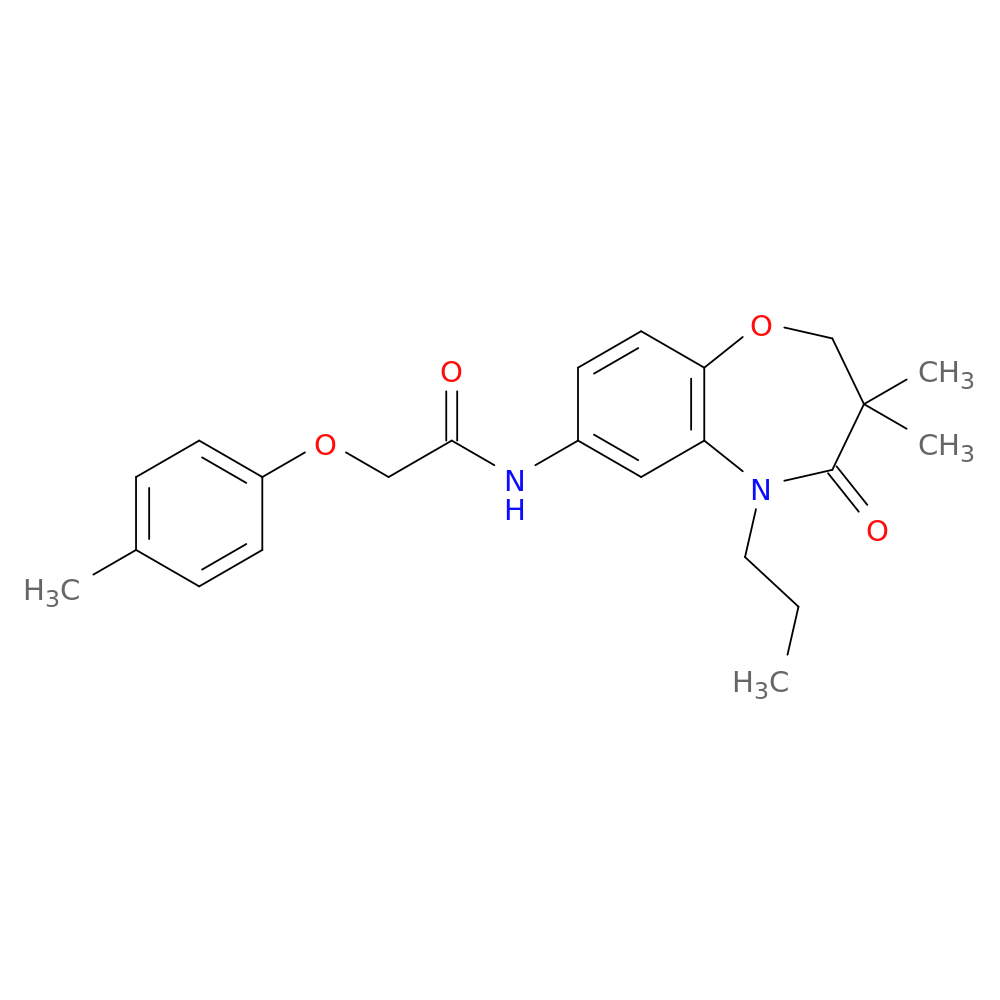 N-(3,3-dimethyl-4-oxo-5-propyl-2,3,4,5-tetrahydro-1,5-benzoxazepin-7-yl)-2-(4-methylphenoxy)acetamide