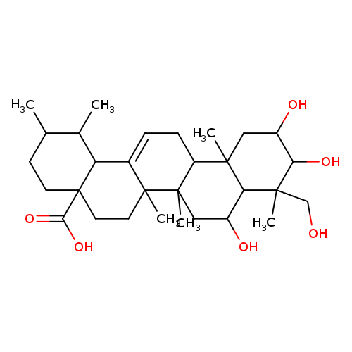 Urs-12-en-28-oic acid, 2,3,6,23-tetrahydroxy-, (2a,3b,4a,6b)-