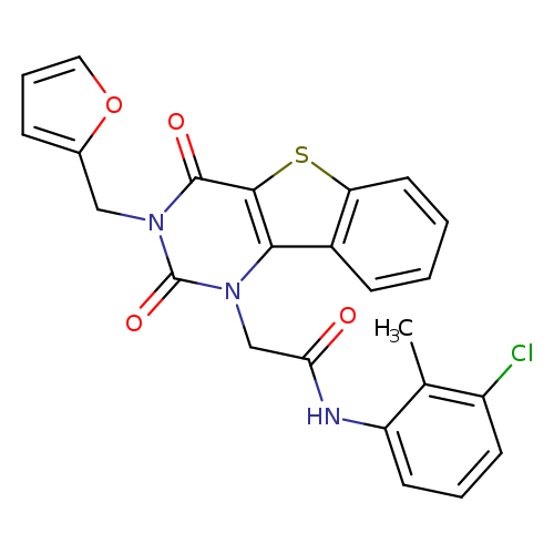 N-(3-chloro-2-methylphenyl)-2-{5-[(furan-2-yl)methyl]-4,6-dioxo-8-thia-3,5-diazatricyclo[7.4.0.0^{2,7}]trideca-1(9),2(7),10,12-tetraen-3-yl}acetamide