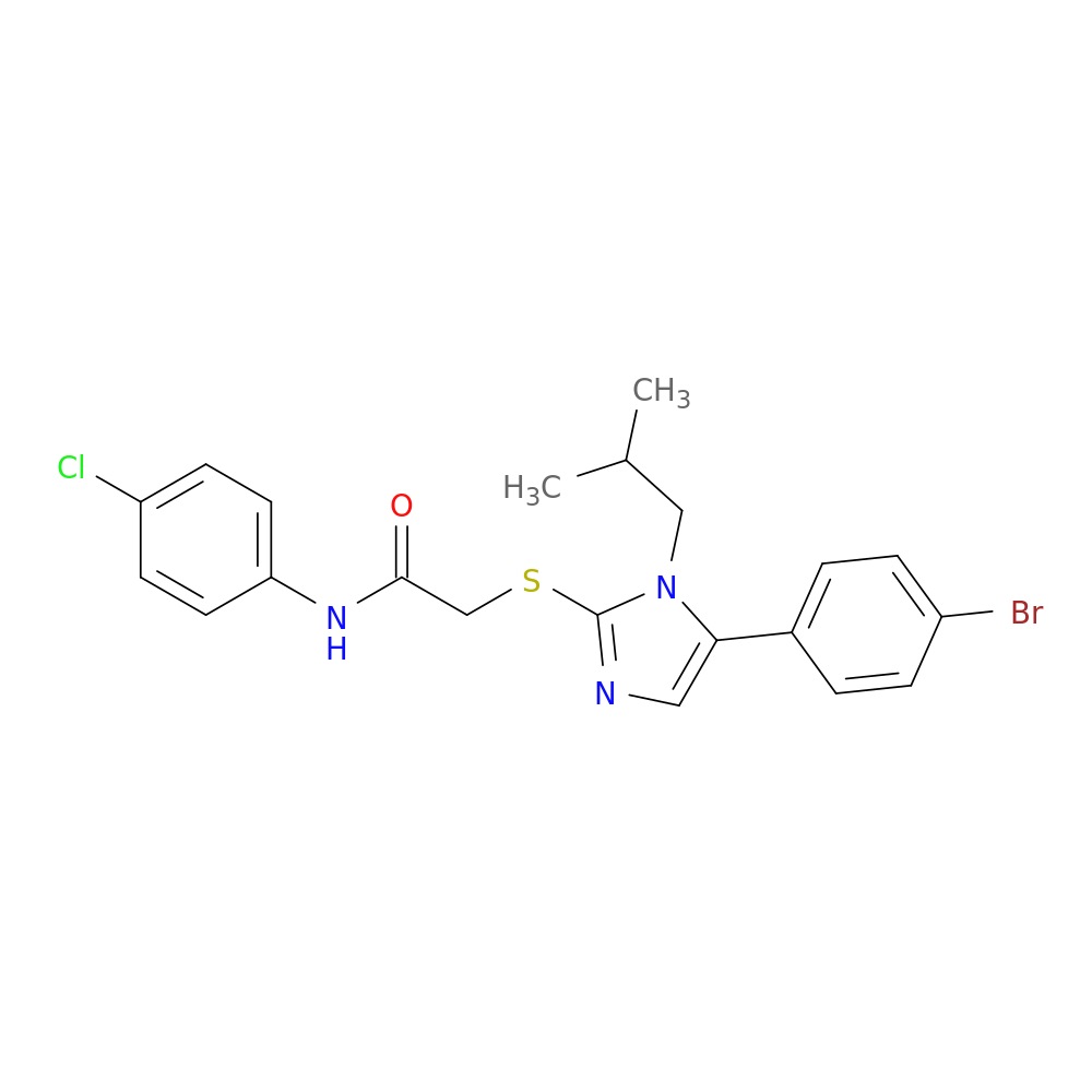 2-{[5-(4-bromophenyl)-1-(2-methylpropyl)-1H-imidazol-2-yl]sulfanyl}-N-(4-chlorophenyl)acetamide
