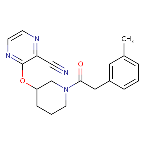 3-({1-[2-(3-methylphenyl)acetyl]piperidin-3-yl}oxy)pyrazine-2-carbonitrile