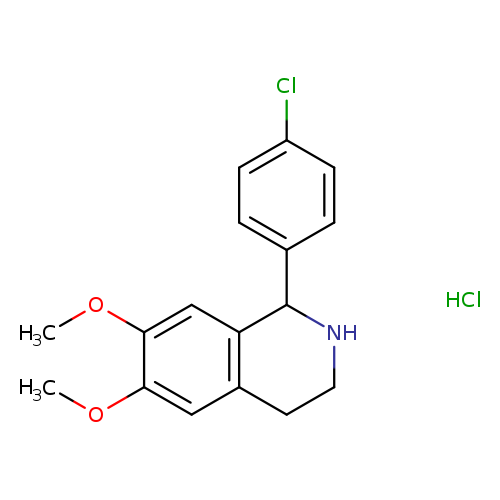 Isoquinoline, 1-(4-chlorophenyl)-1,2,3,4-tetrahydro-6,7-dimethoxy-, hydrochloride (1:1)