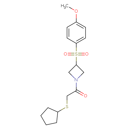 2-(cyclopentylsulfanyl)-1-[3-(4-methoxybenzenesulfonyl)azetidin-1-yl]ethan-1-one