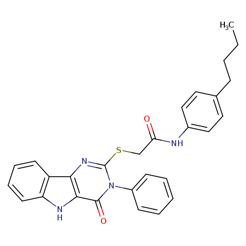 N-(4-butylphenyl)-2-({4-oxo-3-phenyl-3H,4H,5H-pyrimido[5,4-b]indol-2-yl}sulfanyl)acetamide