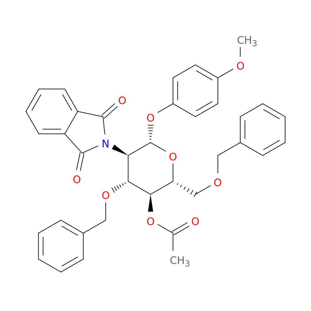 (2R,3S,4R,5R,6S)-4-(Benzyloxy)-2-((benzyloxy)methyl)-5-(1,3-dioxoisoindolin-2-yl)-6-(4-methoxyphenoxy)tetrahydro-2H-pyran-3-yl acetate