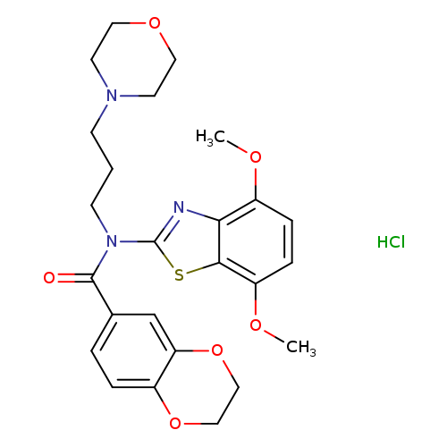 N-(4,7-dimethoxy-1,3-benzothiazol-2-yl)-N-[3-(morpholin-4-yl)propyl]-2,3-dihydro-1,4-benzodioxine-6-carboxamide hydrochloride