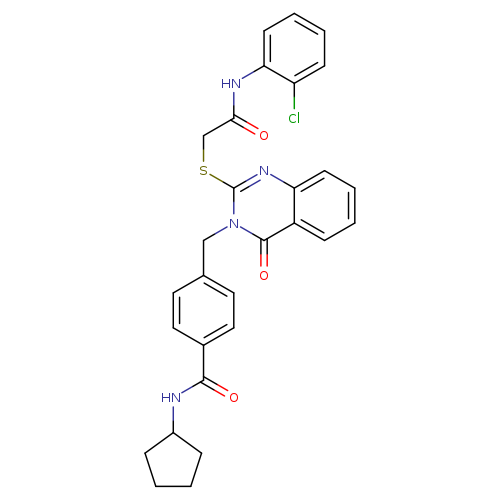 4-{[2-({[(2-chlorophenyl)carbamoyl]methyl}sulfanyl)-4-oxo-3,4-dihydroquinazolin-3-yl]methyl}-N-cyclopentylbenzamide