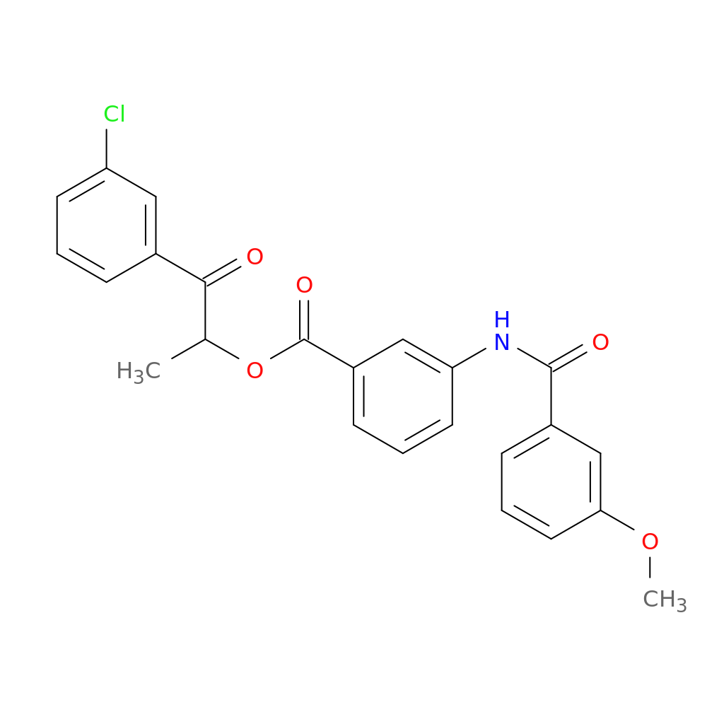 2-(3-chlorophenyl)-1-methyl-2-oxoethyl 3-[(3-methoxybenzoyl)amino]benzoate