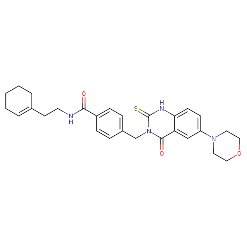 N-[2-(cyclohex-1-en-1-yl)ethyl]-4-{[6-(morpholin-4-yl)-4-oxo-2-sulfanylidene-1,2,3,4-tetrahydroquinazolin-3-yl]methyl}benzamide