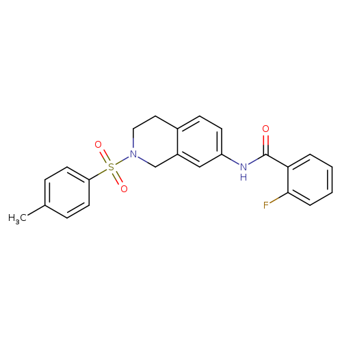 2-fluoro-N-[2-(4-methylbenzenesulfonyl)-1,2,3,4-tetrahydroisoquinolin-7-yl]benzamide