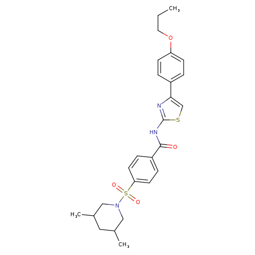 4-[(3,5-dimethylpiperidin-1-yl)sulfonyl]-N-[4-(4-propoxyphenyl)-1,3-thiazol-2-yl]benzamide