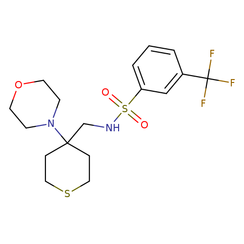 N-{[4-(morpholin-4-yl)thian-4-yl]methyl}-3-(trifluoromethyl)benzene-1-sulfonamide