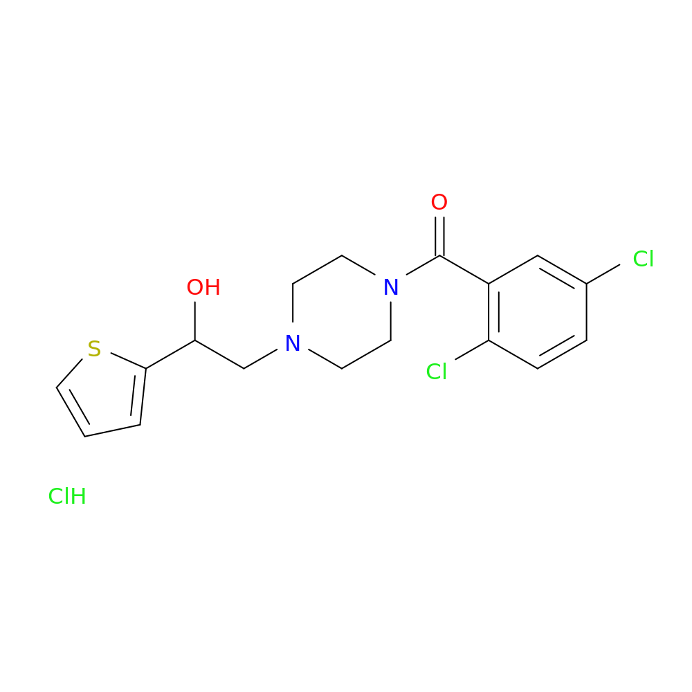 2-[4-(2,5-dichlorobenzoyl)piperazin-1-yl]-1-(thiophen-2-yl)ethan-1-ol hydrochloride