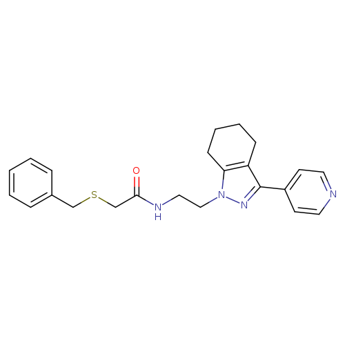 2-(benzylsulfanyl)-N-{2-[3-(pyridin-4-yl)-4,5,6,7-tetrahydro-1H-indazol-1-yl]ethyl}acetamide