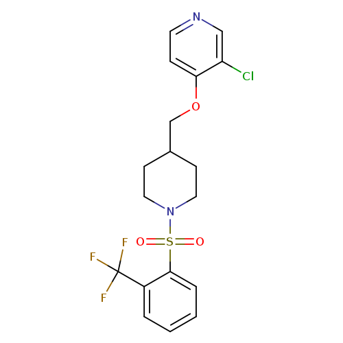 3-chloro-4-({1-[2-(trifluoromethyl)benzenesulfonyl]piperidin-4-yl}methoxy)pyridine
