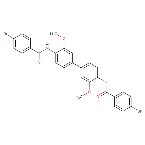 4-bromo-N-[4'-(4-bromobenzamido)-3,3'-dimethoxy-[1,1'-biphenyl]-4-yl]benzamide