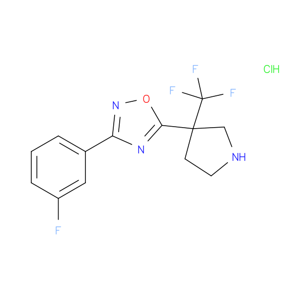 3-(3-fluorophenyl)-5-[3-(trifluoromethyl)pyrrolidin-3-yl]-1,2,4-oxadiazole hydrochloride