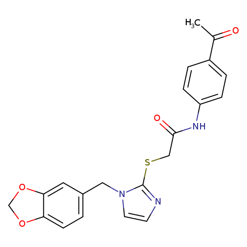 N-(4-acetylphenyl)-2-({1-[(2H-1,3-benzodioxol-5-yl)methyl]-1H-imidazol-2-yl}sulfanyl)acetamide