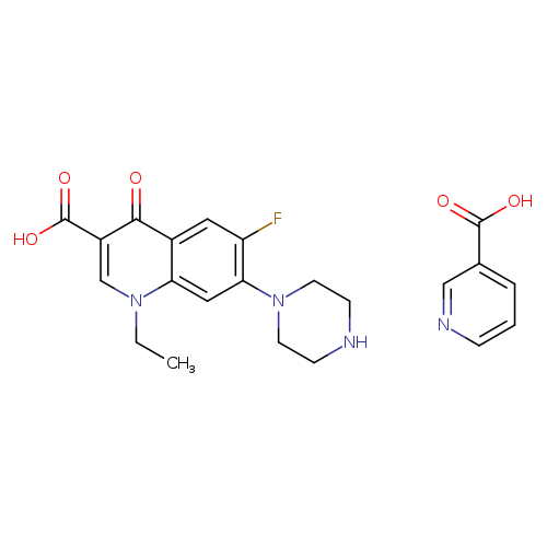 1-Ethyl-6-fluoro-4-oxo-7-(piperazin-1-yl)-1,4-dihydroquinoline-3-carboxylic acid compound with nicotinic acid (1:1)