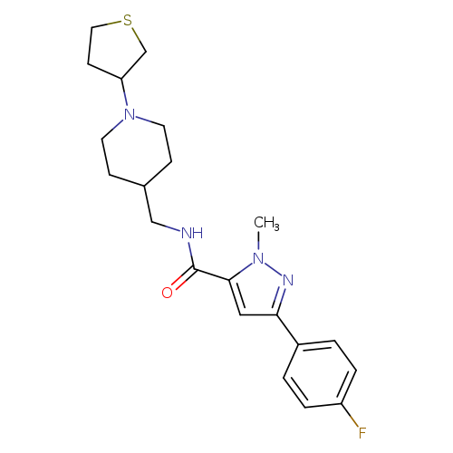 3-(4-fluorophenyl)-1-methyl-N-{[1-(thiolan-3-yl)piperidin-4-yl]methyl}-1H-pyrazole-5-carboxamide