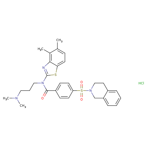 N-(4,5-dimethyl-1,3-benzothiazol-2-yl)-N-[3-(dimethylamino)propyl]-4-(1,2,3,4-tetrahydroisoquinoline-2-sulfonyl)benzamide hydrochloride