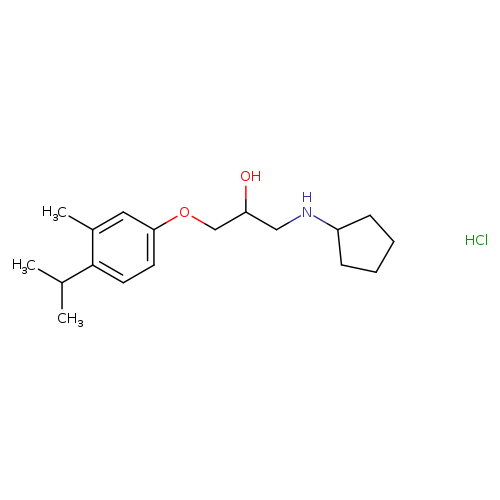 1-(cyclopentylamino)-3-[3-methyl-4-(propan-2-yl)phenoxy]propan-2-ol hydrochloride