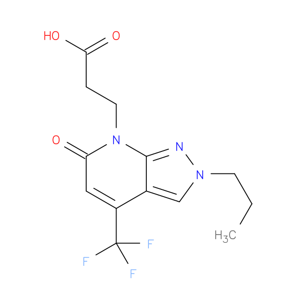 3-[6-oxo-2-propyl-4-(trifluoromethyl)-2H,6H,7H-pyrazolo[3,4-b]pyridin-7-yl]propanoic acid