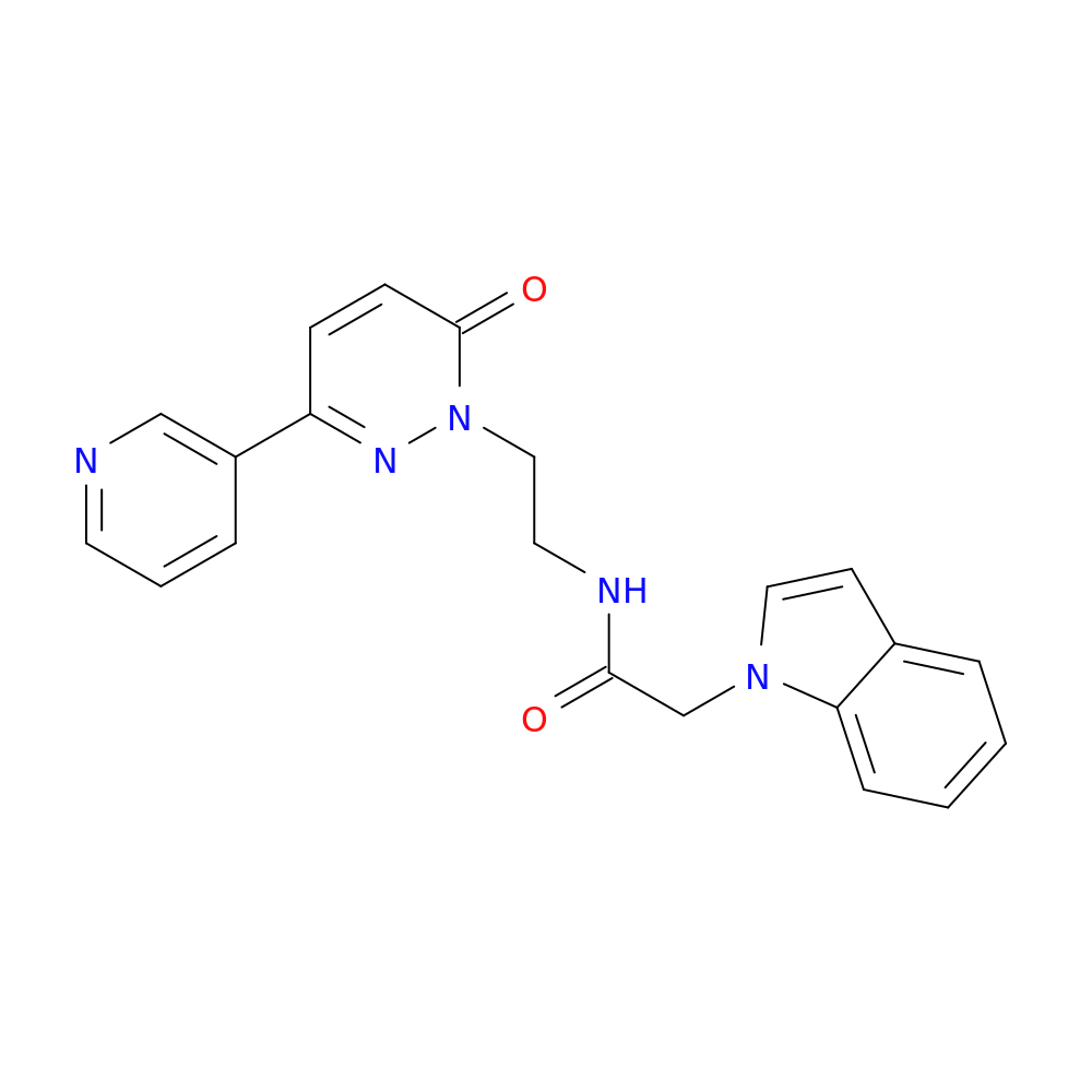 2-(1H-indol-1-yl)-N-{2-[6-oxo-3-(pyridin-3-yl)-1,6-dihydropyridazin-1-yl]ethyl}acetamide
