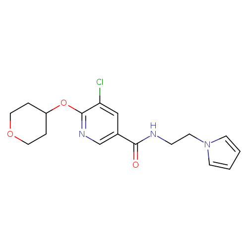 5-chloro-6-(oxan-4-yloxy)-N-[2-(1H-pyrrol-1-yl)ethyl]pyridine-3-carboxamide