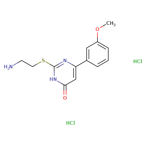 2-[(2-aminoethyl)sulfanyl]-6-(3-methoxyphenyl)-3,4-dihydropyrimidin-4-one dihydrochloride
