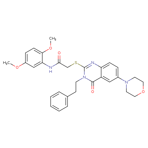 N-(2,5-dimethoxyphenyl)-2-{[6-(morpholin-4-yl)-4-oxo-3-(2-phenylethyl)-3,4-dihydroquinazolin-2-yl]sulfanyl}acetamide